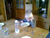 Frankie having breakfast (Video, Summer 2003)